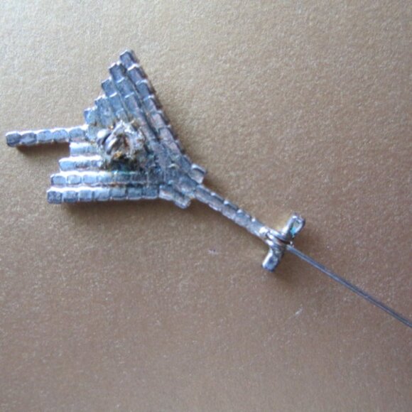 Martini Glass Vintage Pin White Pink Crystal Pin - Picture 4 of 7